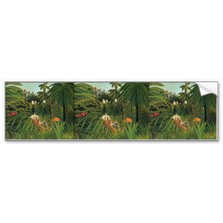 Henri Rousseau  Jaguar Attacking a Horse Bumper Sticker