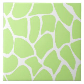 Giraffe Print Pattern in Light Lime Green. Tile