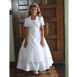 Angels Garment White Ribbon Embroidery Bead Communion Dress Girls 7 18: Angels Garment: Clothing