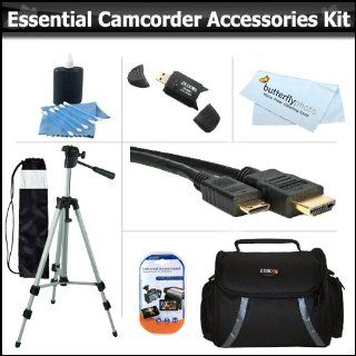 Essential Accessory Kit For JVC GZ HM670 GZ HM450 GZ HM440 GS TD1B GZ HD520 GZ HM30 GZ HM50 GZ HM650 GZ HM690 GZ HM860 GZ HM960 HD Everio Camcorder Includes 50 Tripod + Deluxe Case + Mini HDMI Cable + Lens Cleaning Kit + Screen Protectors + More : Digital 