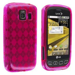 Hot Pink TPU Rubber Skin Case Cover for LG Optimus S LS670 / U / V: Cell Phones & Accessories