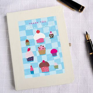 personalised thank you teacher cakes notebook by made by ellis
