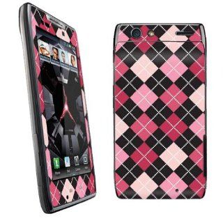 Motorola Droid Razr XT912 Vinyl Decal Protection Skin Pink Argyle: Cell Phones & Accessories