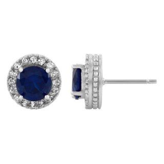 Katie Holmes Inspired Synthetic Sapphire Stud Earrings: Emitations: Jewelry