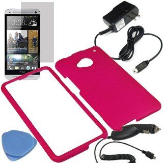 BW Hard Shield Shell Cover Snap On Case for AT&T, Sprint, T Mobile HTC One + Tool + LCD + Car + Home Charger  Magenta Pink: Cell Phones & Accessories