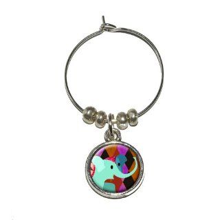 Circus Elephant Wine Glass Charm Drink Stem Marker Ring: Wine Glass Tags: Kitchen & Dining