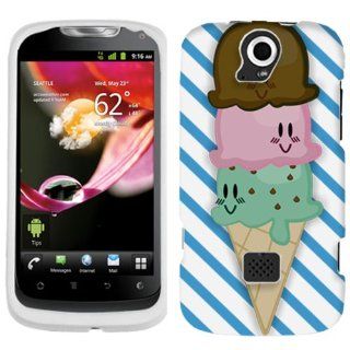 Huawei T Mobile MyTouch Q Triple Scoop Ice Cream Cone Phone Case Cover Cell Phones & Accessories
