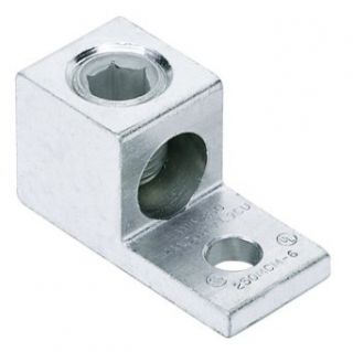 Panduit LAMA2/0 14 QY Single Barrel Lug, One Hole, #14 AWG   2/0 AWG Conductor Size Range, 1/4" Stud Hole, 3/16" Hex Size, 0.19" Thickness, 0.62" Width, 0.79" Height, 1.47" Overall Length Electronic Component Interconnects I