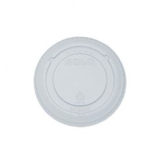 Solo 695TP PETE Plastic Flat Cold Cup Lid, 3 19/32" Diameter x 51/128" Height, Clear (Case of 1000): Industrial & Scientific