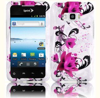 Purple Lily Design Hard Case Cover for LG Optimus Elite LS696: Cell Phones & Accessories