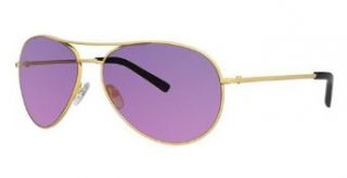 Nicole Miller Moore Sunglasses   Frame Yellow, Lens Color Pink Mirror NMMOORE02: Clothing