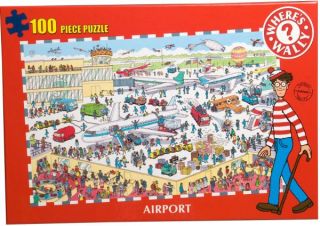 Wheres Wally 100 Piece Puzzle   Airport      Toys