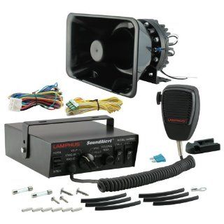 LAMPHUS SoundAlert 100 Watt 6 Mode Emergency Vehicle Warning Siren Speaker PA System Set w/ Handheld Microphone & 2x 15A Light Control Switches: Automotive