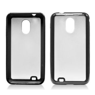 TPU Clear/ Black Faceplate Hard Plastic Protector Snap On Cover Case For Samsung Epic 4G Touch D710: Cell Phones & Accessories