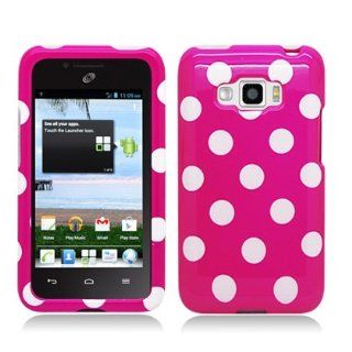 LG Optimus Elite LS696 Snap On Protector Hard Case, "Polka Party Hot Pink": Cell Phones & Accessories