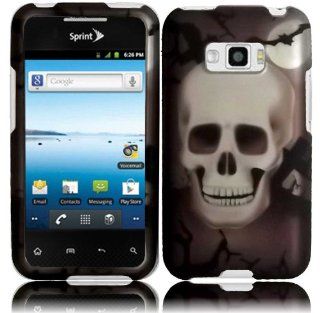 White Cross Skull Design Hard Case Cover for LG Optimus Elite LS696: Cell Phones & Accessories