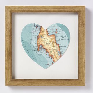 phuket and southern thailand map heart print by bombus off the peg
