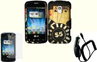 Ace Poker Design Hard Case Cover+LCD Screen Protector+Car Charger for LG Enlighten VS700 Optimus Slider LS700 VM701 Optimus Q L55C: Cell Phones & Accessories