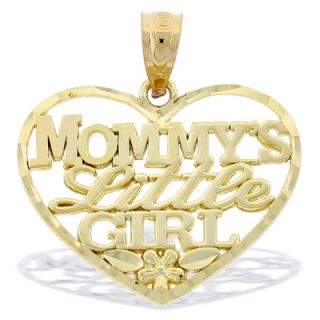 Mommys Little Girl Heart Necklace Charm in 10K Gold   Zales