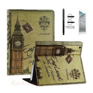 Snap on Cover Fits Apple iPad2 iPad3 iPad4 Big Ben Retro Classic Book Smart +Stylus+Film (Does not fit iPad 1): Cell Phones & Accessories