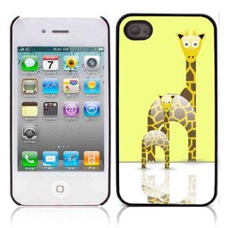 Giraffe Wild Animal Hard Plastic and Aluminum Back Case For Apple iphone 4 iphone 4S With 3 Pieces Screen Protectors: Cell Phones & Accessories