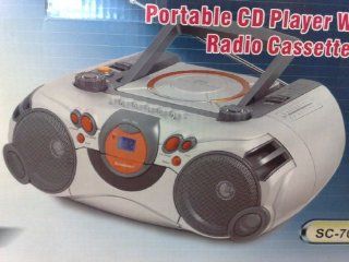 Supersonic SC 705CD Portable CD Player With Stereo Radio Cassette Recorder : Boomboxes : MP3 Players & Accessories