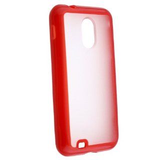 TPU Rubber Skin Case for Samsung Epic 4G Touch SPH D710, Clear with Red Trim Cell Phones & Accessories