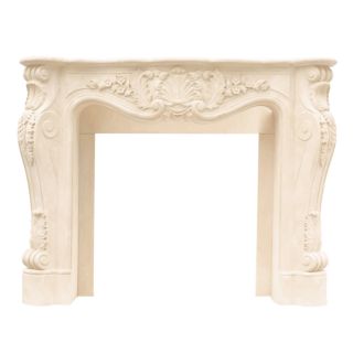 HISTORIC MANTELS LIMITED 47 in x 6 in Sealed Designer Series Louis Xiii Cast Stone Mantel Surrounds