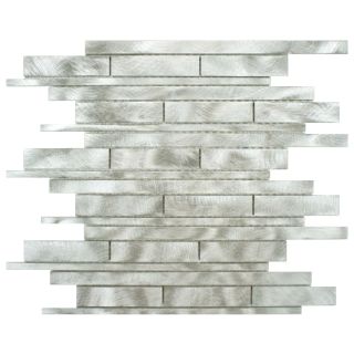 Somertile Alumini 11.875x12.25 Linear Palladium Brushed Aluminum Mosaic Wall Tile (pack Of 10)