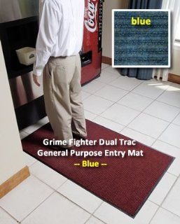 General Purpose Entry Mat / Interior Floormat   "Grime Fighter DualTrac"   4' x 8'   Blue  Doormats  Patio, Lawn & Garden