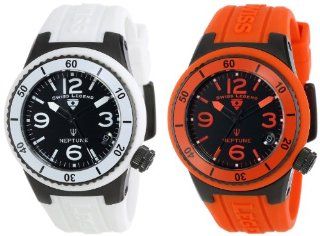 Swiss Legend Women's 11840P BB 01 WHT OR SET Neptune Black Dial White Silicone Band Watch Set: Watches