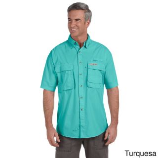 Hook and Tackle Hook   Tackle Mens Gulf Stream Short Sleeve Fishing Shirt Blue Size XXL