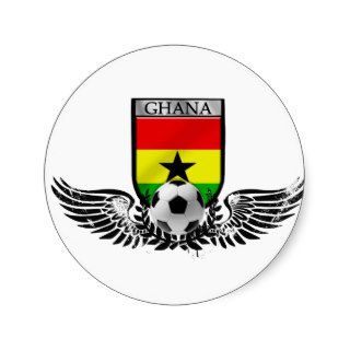 Winged Ghana soccer football emblem Round Stickers