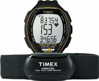 Timex T5K726F5 Men's Ironman Target Trainer TapScreen Heart Rate Monitor with Resin Strap Watch, Black/Yellow, Full Size: Sports & Outdoors