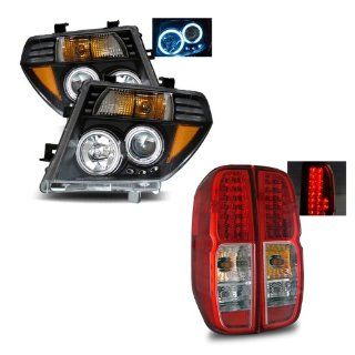 05 08 Nissan Frontier Black Projector Headlights /w Amber + LED Tail Lights Combo: Automotive