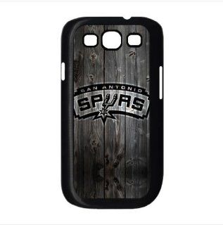 Wood Look NBA San Antonio Spurs Logo Samsung Galaxy S3 i9300 Black Designer Case Cover Protector: Cell Phones & Accessories