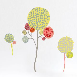 ADZif Spot Pompom Flowers Wall Decal S3332A Color: Yellow