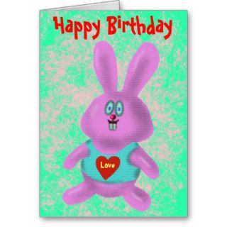 Funny cute bunny Happy Birthday card