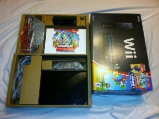 Black Wii Console with New Super Mario Brothers: Video Games