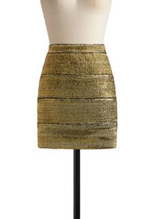 Shimmer Sparkle Skirt in Gold  Mod Retro Vintage Skirts