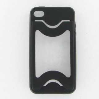 Apple iPhone 4S/ CDMA/ 4 Crystal Black Skin Case w/ Credit Card Holder: Cell Phones & Accessories