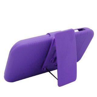 LG myTouch E739 T Mobile Case   Purple Holster Combo Hard Snap on Cover: Cell Phones & Accessories