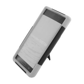 LG Splendor US730 Y Jack White Black Stand Hard Soft Gel Dual Layer Case YSTWHBK: Cell Phones & Accessories