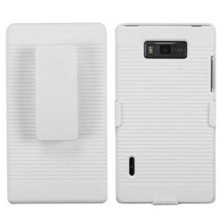 MYBAT LGUS730HBHOLSFTTR13NP Shell Holster Combo Case for Samsung Galaxy with Kick Stand and Belt Clip for LG US730/Splendor/Venice/L86c/Optimus Snowtime   Retail Packaging   Solid Ivory White: Cell Phones & Accessories