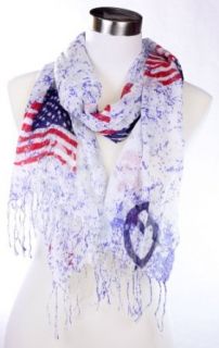 Peace Sign with United States Flag Thin Silk Feel Viscose Scarf, White at  Womens Clothing store