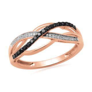 CT. T.W. Enhanced Black and White Diamond Loose Braid Ring in 10K