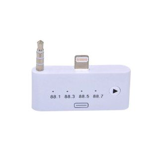 White 30 Pin to 8 Pin 3.5mm audio adapter Converter FM Radio Transmitter for iPhone 5, iPhone 5c, iPone 5s, iPod Touch, iPod Nano : MP3 Players & Accessories