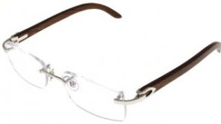Cartier Prescription Eyeglasses Frame Wood Unisex T8100908 Rimless: Health & Personal Care