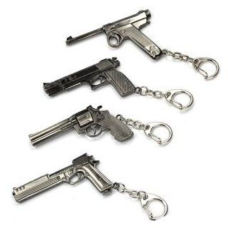 Bluecell Pack of 4 Pcs of Mini Metal Shooting Game Gun Model Sniper Rifle Pendant/Ornaments Key Ring Keychain (502#003#747#664) : Key Tags And Chains : Office Products