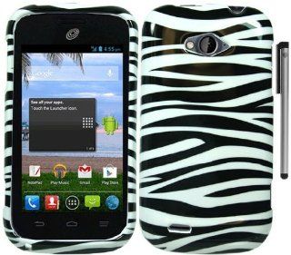For ZTE Savvy Z750C Black White Zebra Design Hard Cover Case with Stylus Pen and ApexGears Phone Bag: Cell Phones & Accessories